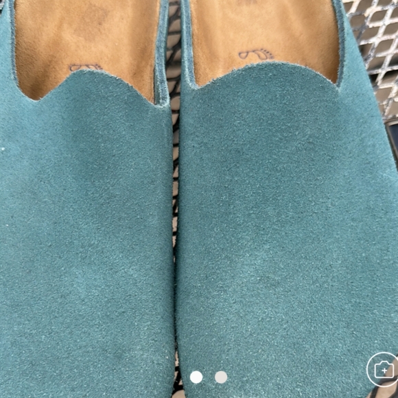 Birkenstock Amsterdam Turquoise Teal Suede Clogs Mules Size 38 - Picture 14 of 14